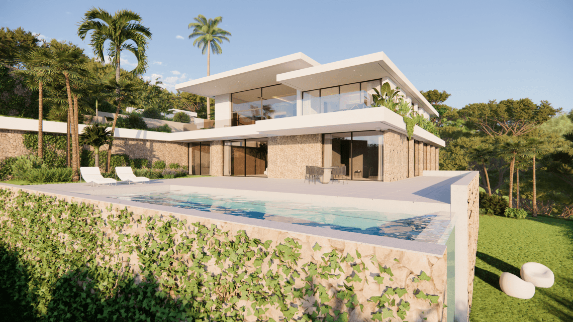 Parcela exclusiva con proyecto de villa de lujo y vistas panorámicas al mar en La Quinta, Benahavís