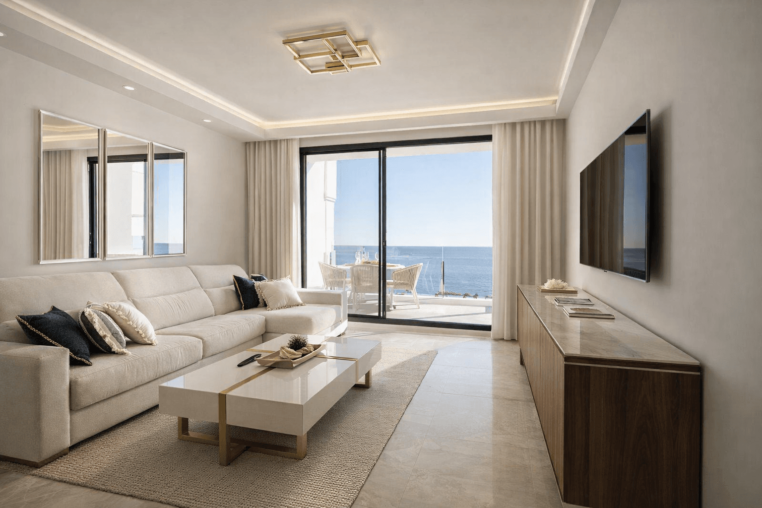 An exceptional apartment located in the prestigious Blue Suites complex in Manilva, just minutes from the famous Sotogra