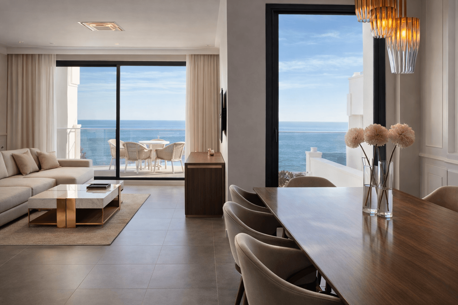 An exceptional apartment located in the prestigious Blue Suites complex in Manilva, just minutes from the famous Sotogra