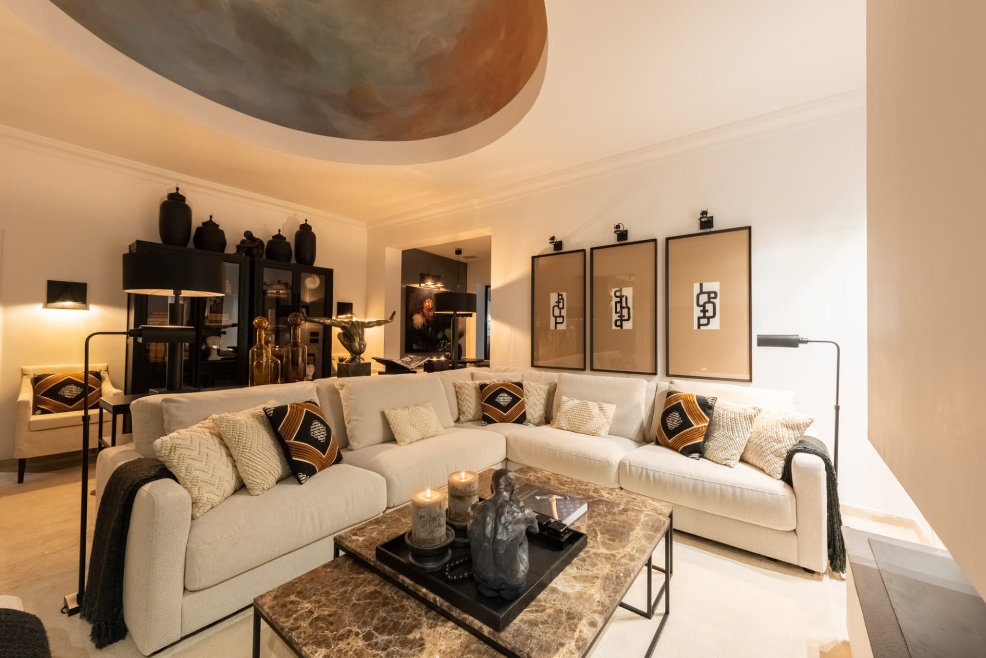 Scandi-style design bungalow in the beachfront Oasis Club on Marbella's Golden Mile.