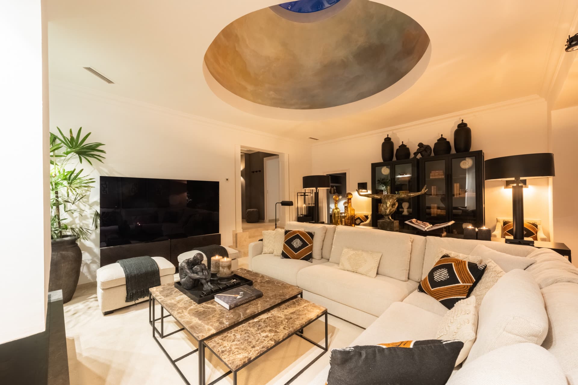 Scandi-style design bungalow in the beachfront Oasis Club on Marbella's Golden Mile.