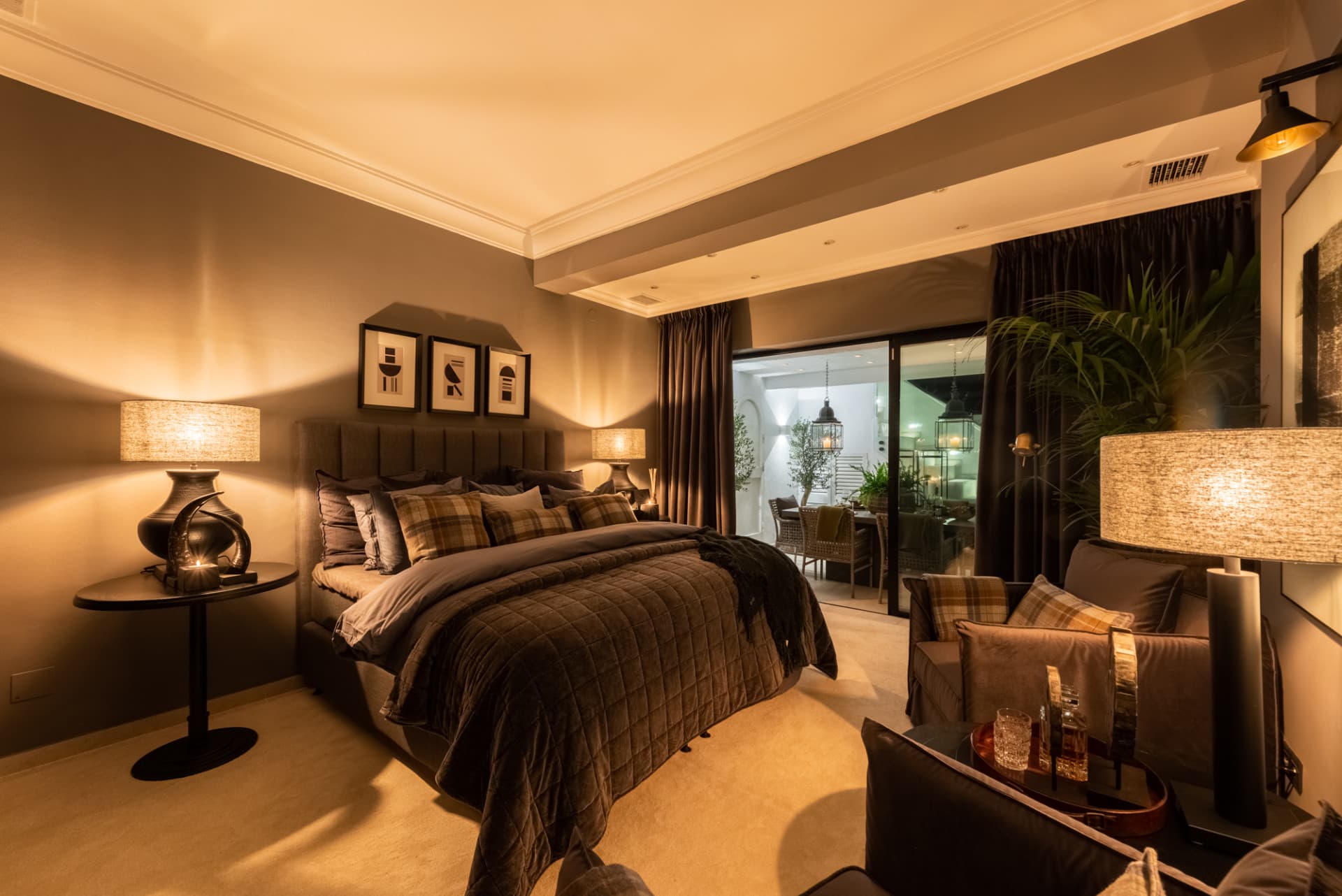 Scandi-style design bungalow in the beachfront Oasis Club on Marbella's Golden Mile.