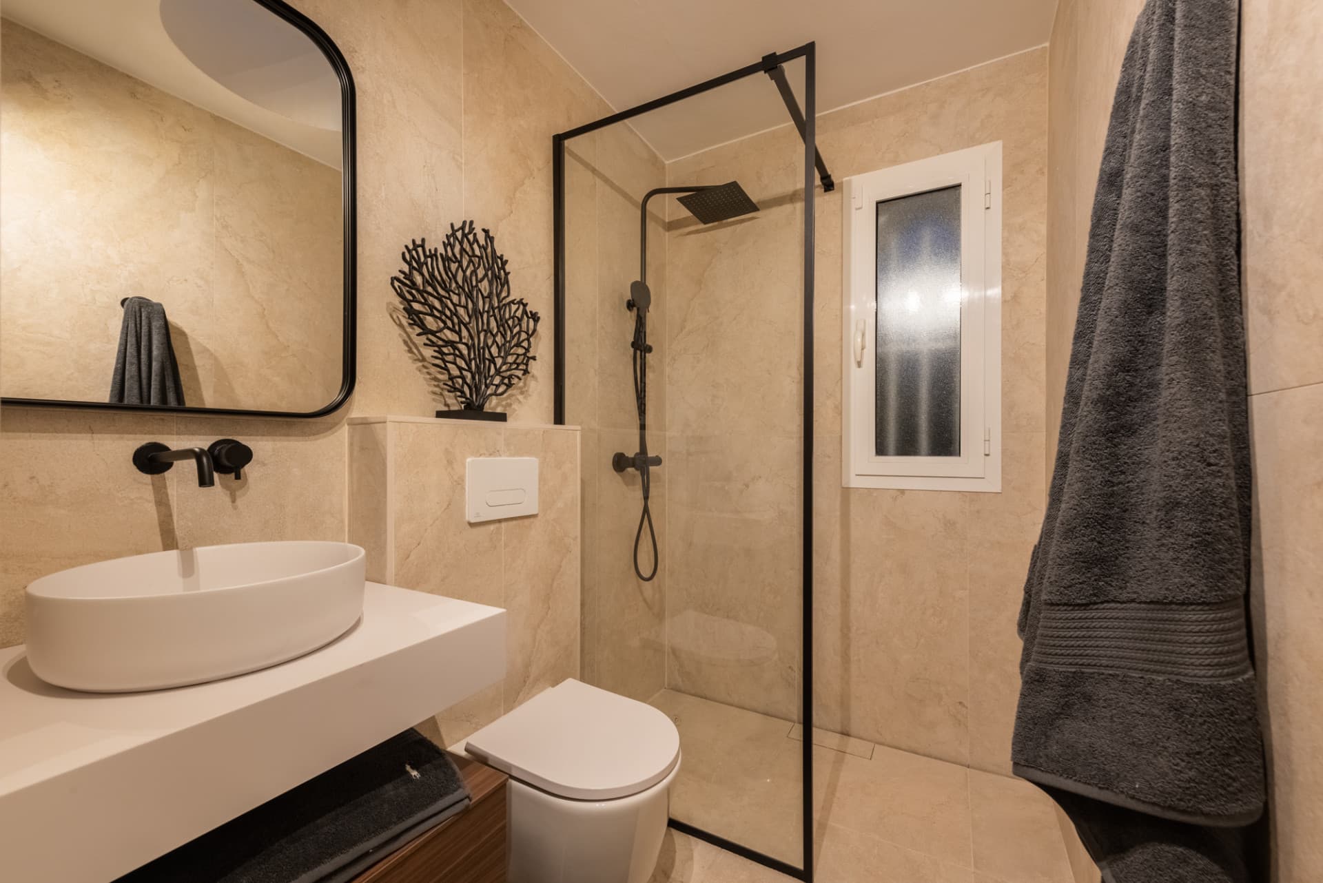 Scandi-style design bungalow in the beachfront Oasis Club on Marbella's Golden Mile.