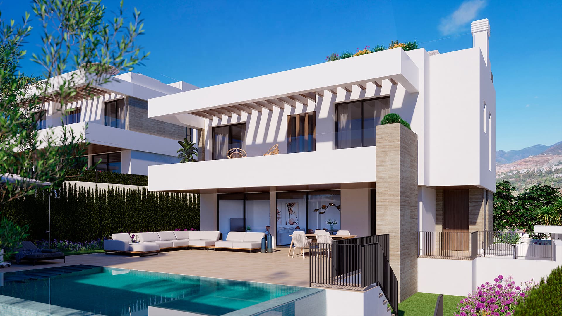 Seven luxury villas in a prime location close to the beach and Puerto Banús and in walking distance to Golf Club