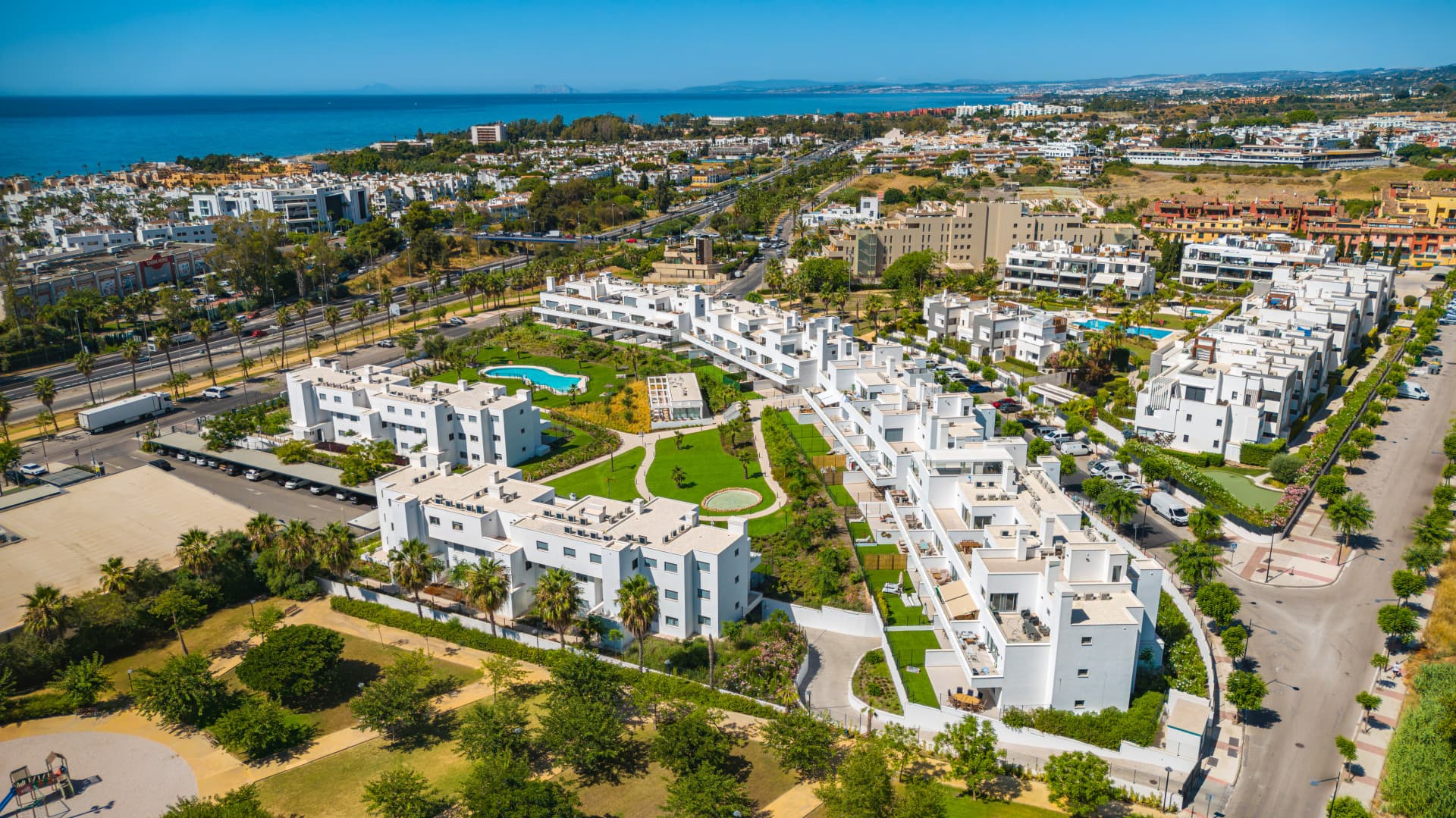 Brand new southwest facing two bedroom apartment located in the sought-after gated community Acqua Gardens, Estepona