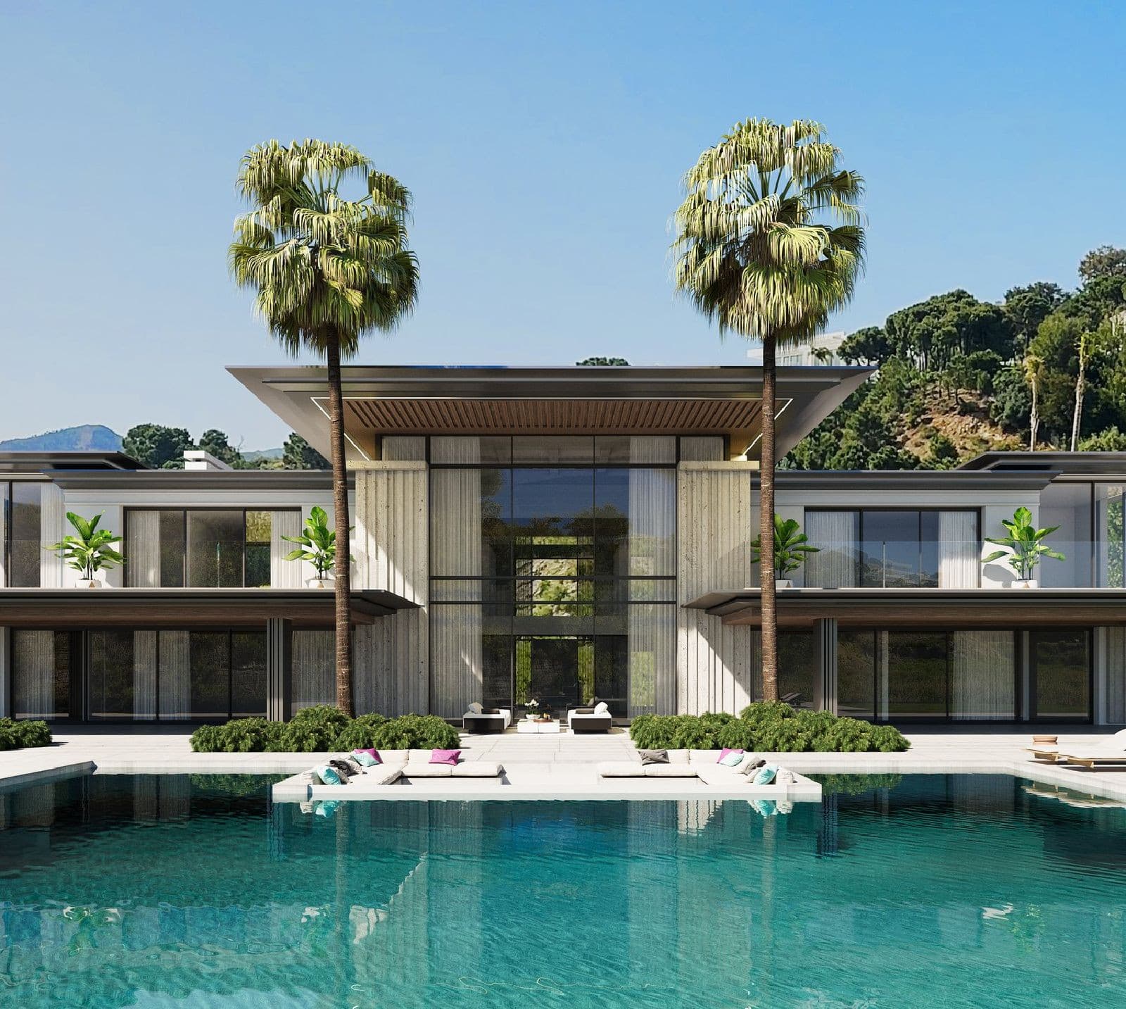 Exquisito proyecto de villa de seis dormitorios en Marbella Club Golf Resort con impresionantes vistas panorámicas al mar.