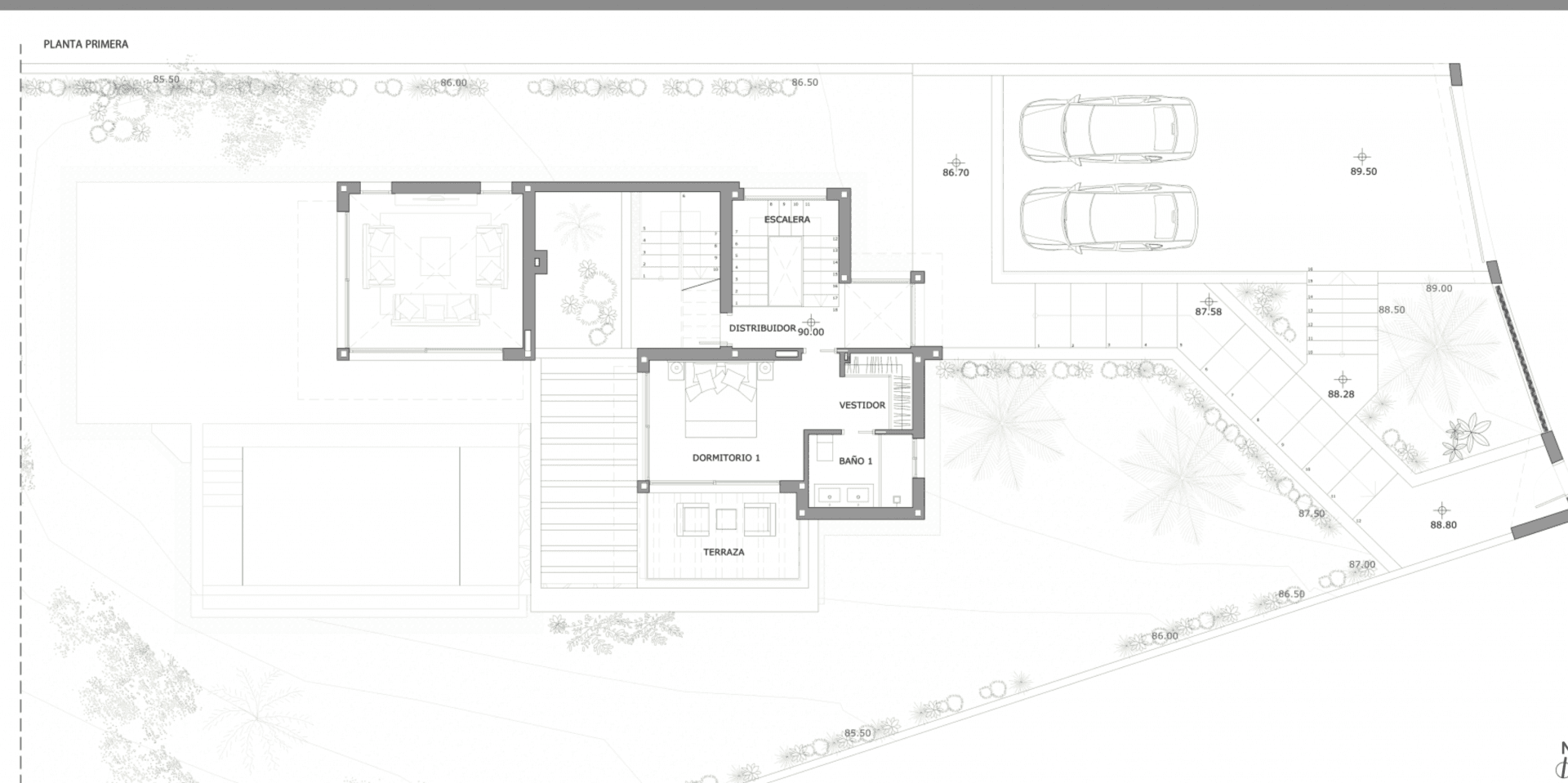 Plot with project and structure in Estepona with sea and golf views