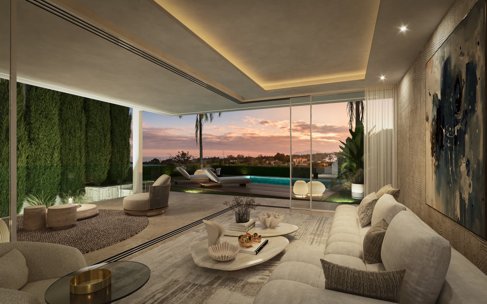 Luxury villa in Marbella, Valdeolletas area, with private pool and sea views