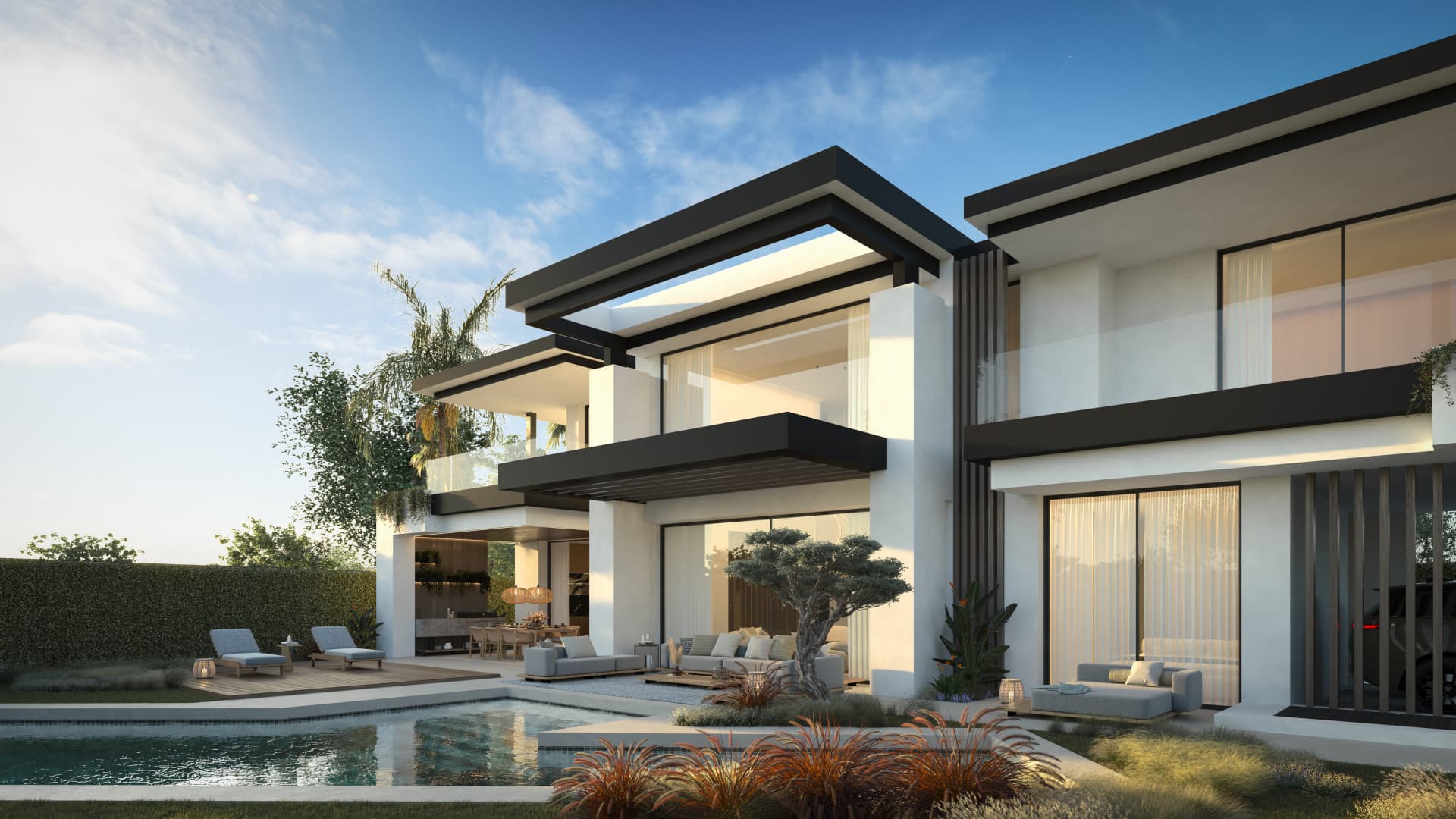 Blume, an exclusive boutique collection of 3 contemporary villas just steps from the beach, in one of Marbella’s most prestigious residential areas.