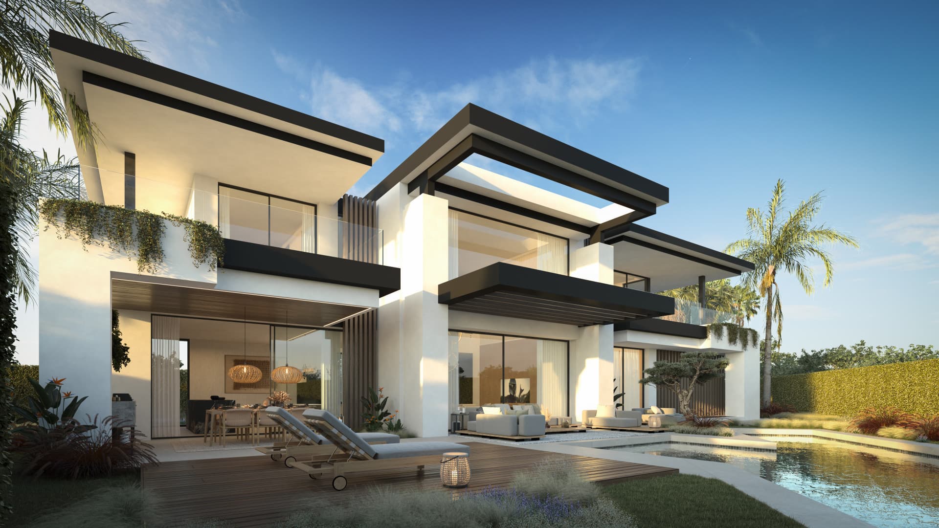 Blume, an exclusive boutique collection of 3 contemporary villas just steps from the beach, in one of Marbella’s most prestigious residential areas.