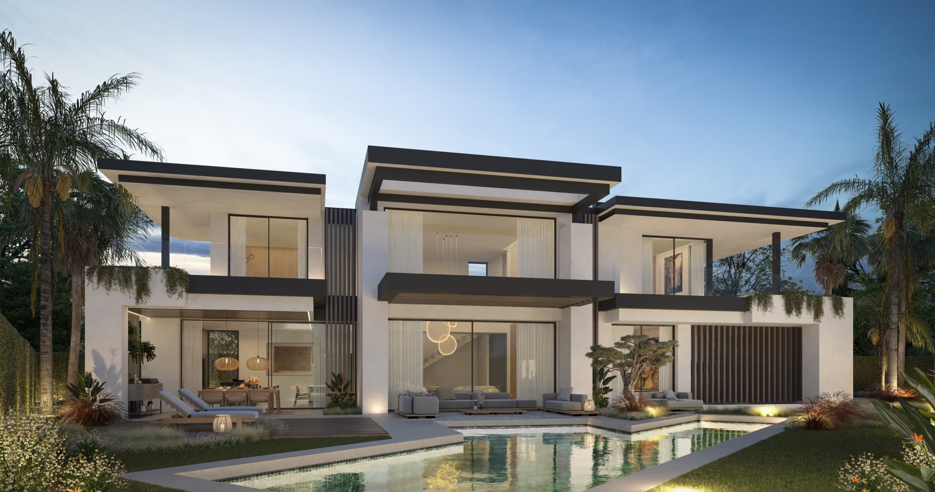 Blume, an exclusive boutique collection of 3 contemporary villas just steps from the beach, in one of Marbella’s most prestigious residential areas.