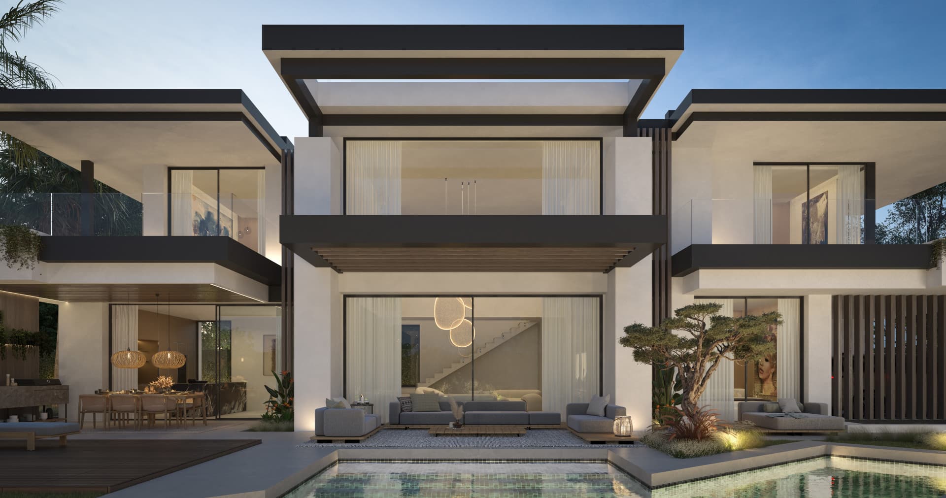 Blume, an exclusive boutique collection of 3 contemporary villas just steps from the beach, in one of Marbella’s most prestigious residential areas.