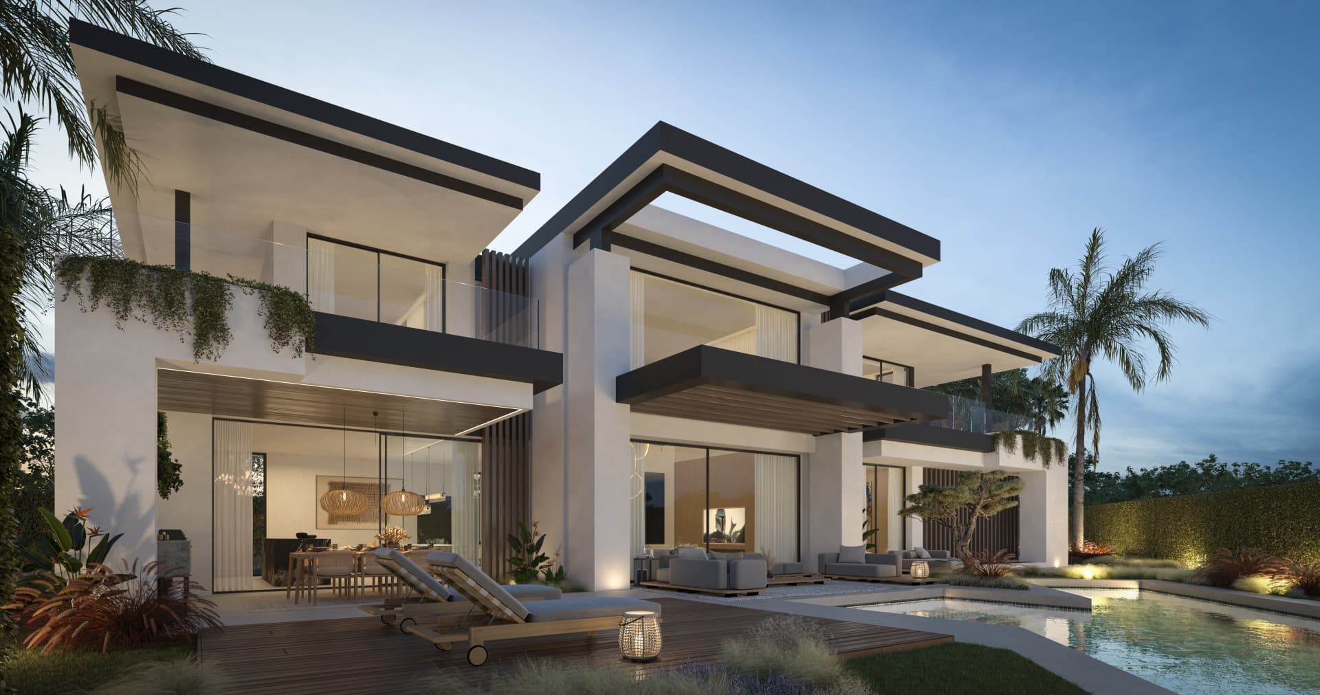 Blume, an exclusive boutique collection of 3 contemporary villas just steps from the beach, in one of Marbella’s most prestigious residential areas.
