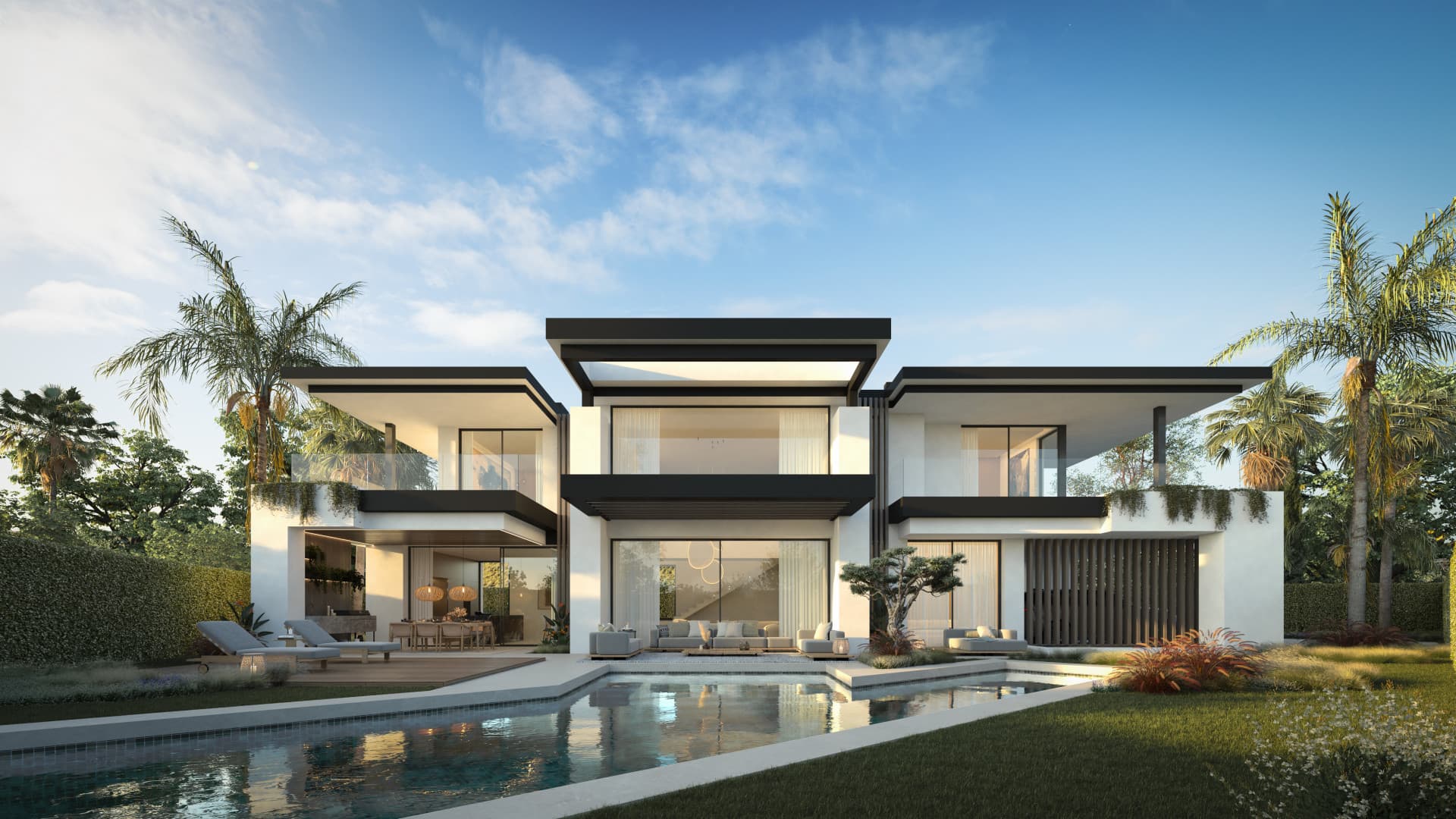 Blume, an exclusive boutique collection of 3 contemporary villas just steps from the beach, in one of Marbella’s most prestigious residential areas.