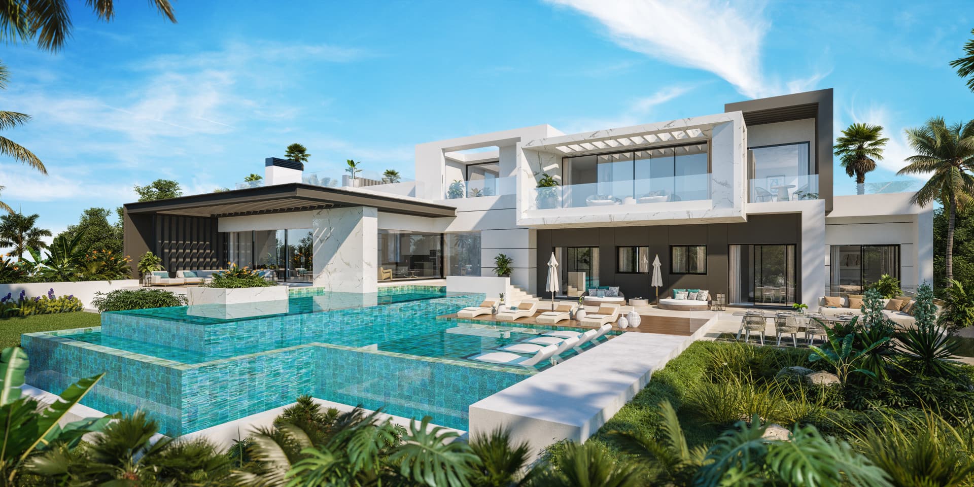 Excepcionales villas idénticas en construcción en parcelas excepcionales en El Paraíso