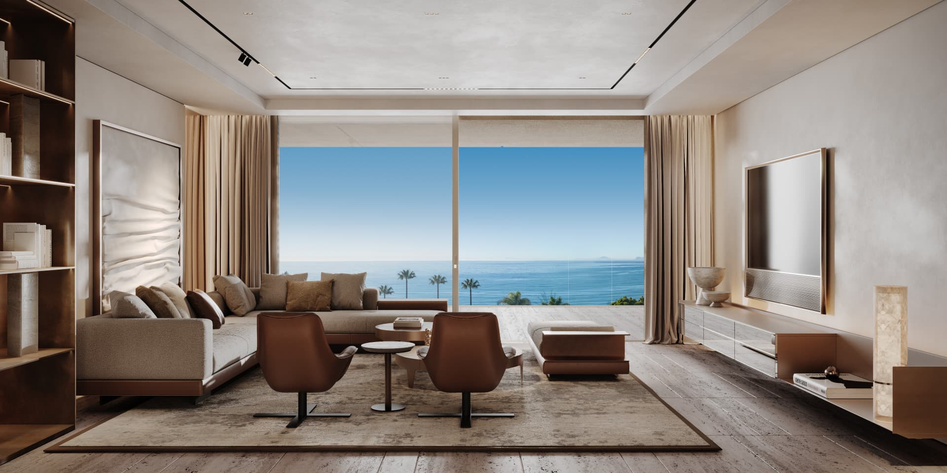 Apartamento de 3 dormitorios en Tyrian Residences, Estepona – Vista frontal al mar