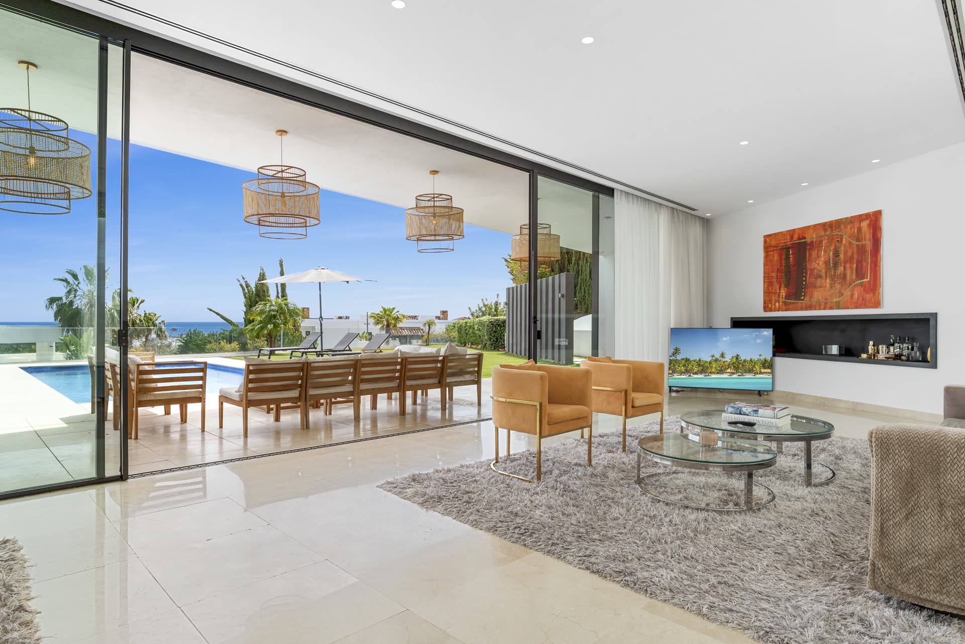 Sophisticated Villa With Panoramic Vistas and Lush Greenery Set in the prestigious enclave of La Alquería in Benahavís,