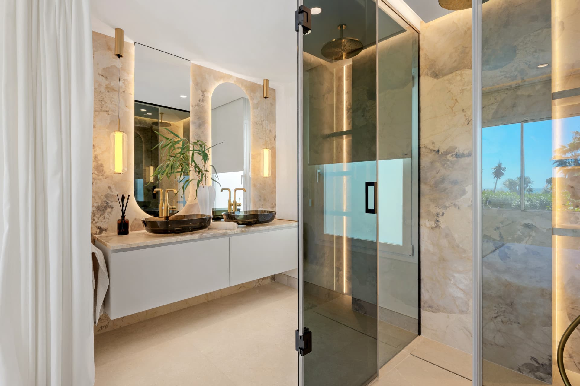 This contemporary three-bedroom ground floor apartment is currently undergoing renovation and is located within the fron