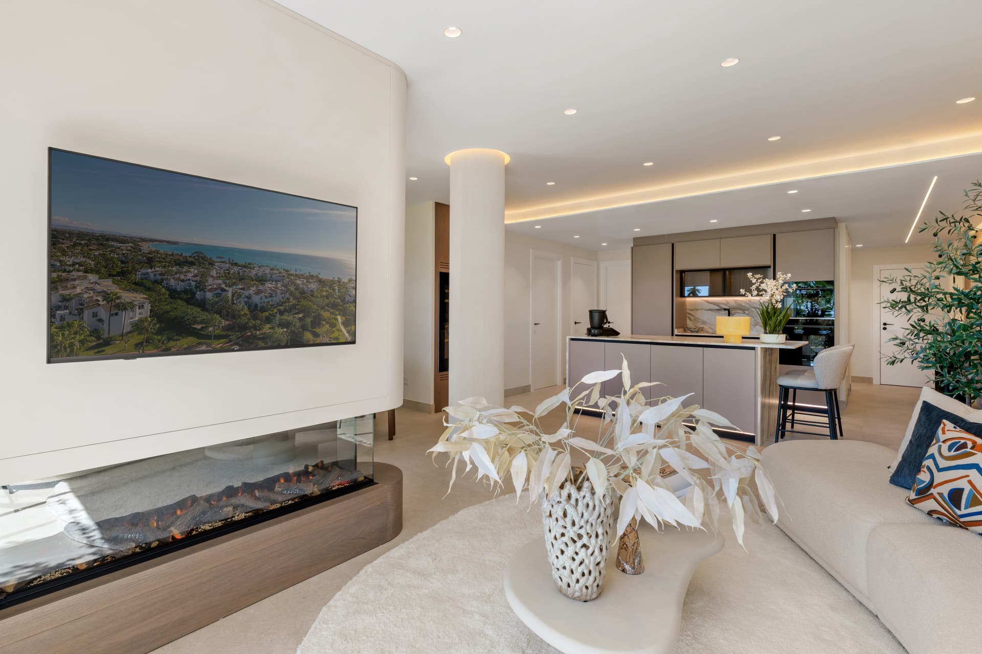 This contemporary three-bedroom ground floor apartment is currently undergoing renovation and is located within the fron