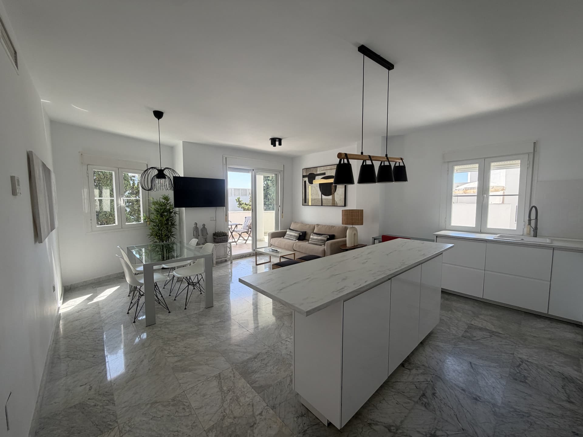 Three-bedroom duplex penthouse with panoramic sea views on the Golden Mile available for rent MINIMUM STAY 2 WEEKS