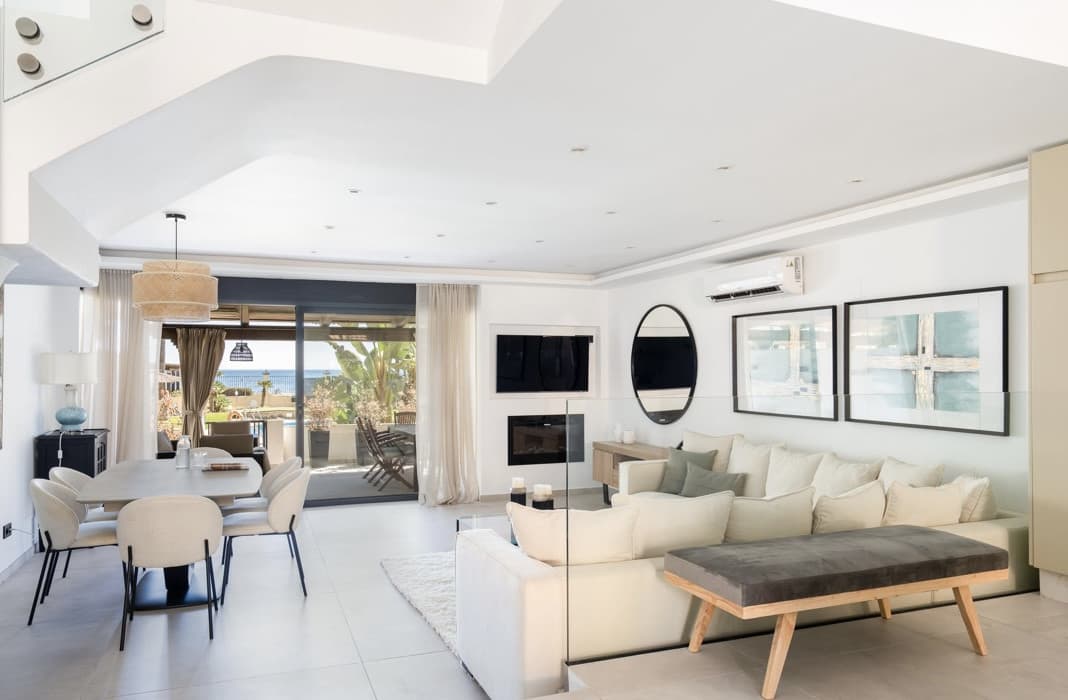 Chic south facing first line beach townhouse located in Casares Costa, Close to Estepona
