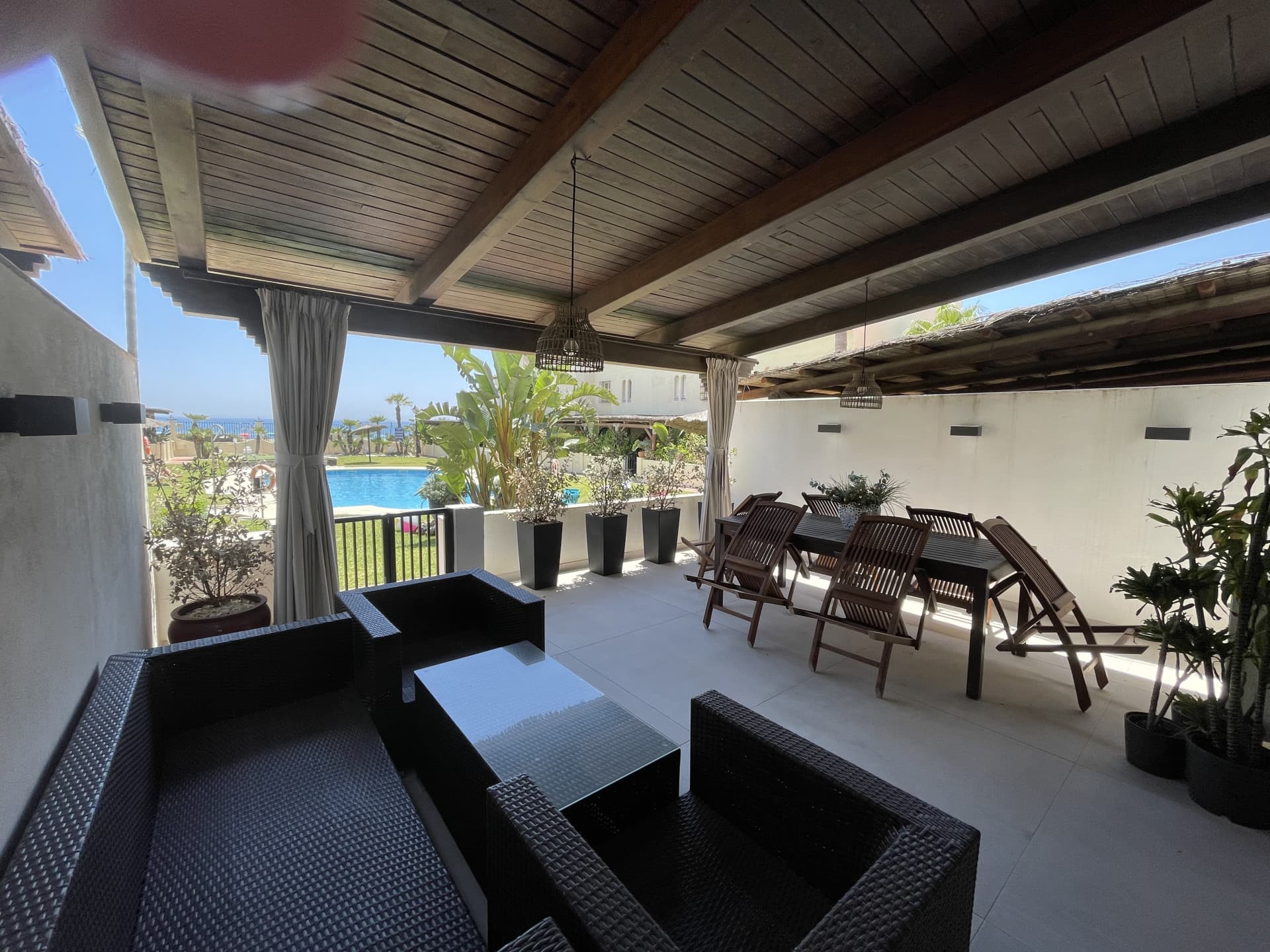 Chic south facing first line beach townhouse located in Casares Costa, Close to Estepona