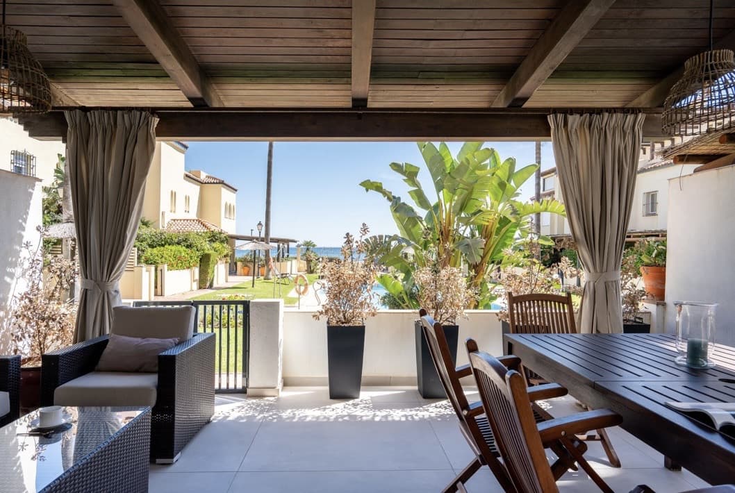 Chic south facing first line beach townhouse located in Casares Costa, Close to Estepona